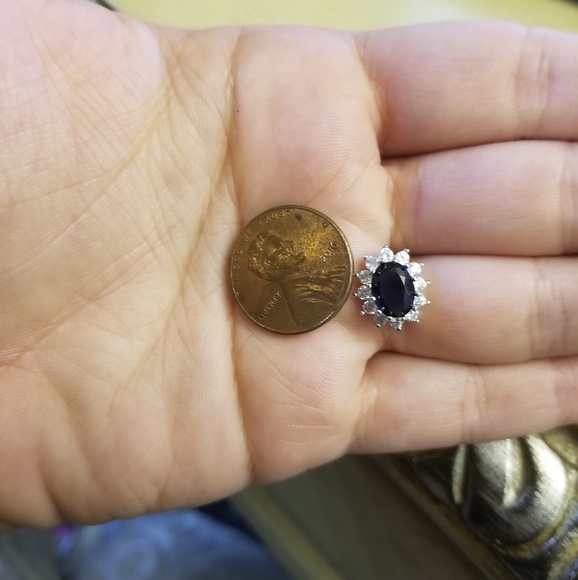 18k Sapphire Swarovski Earrings - Picture 4 of 7